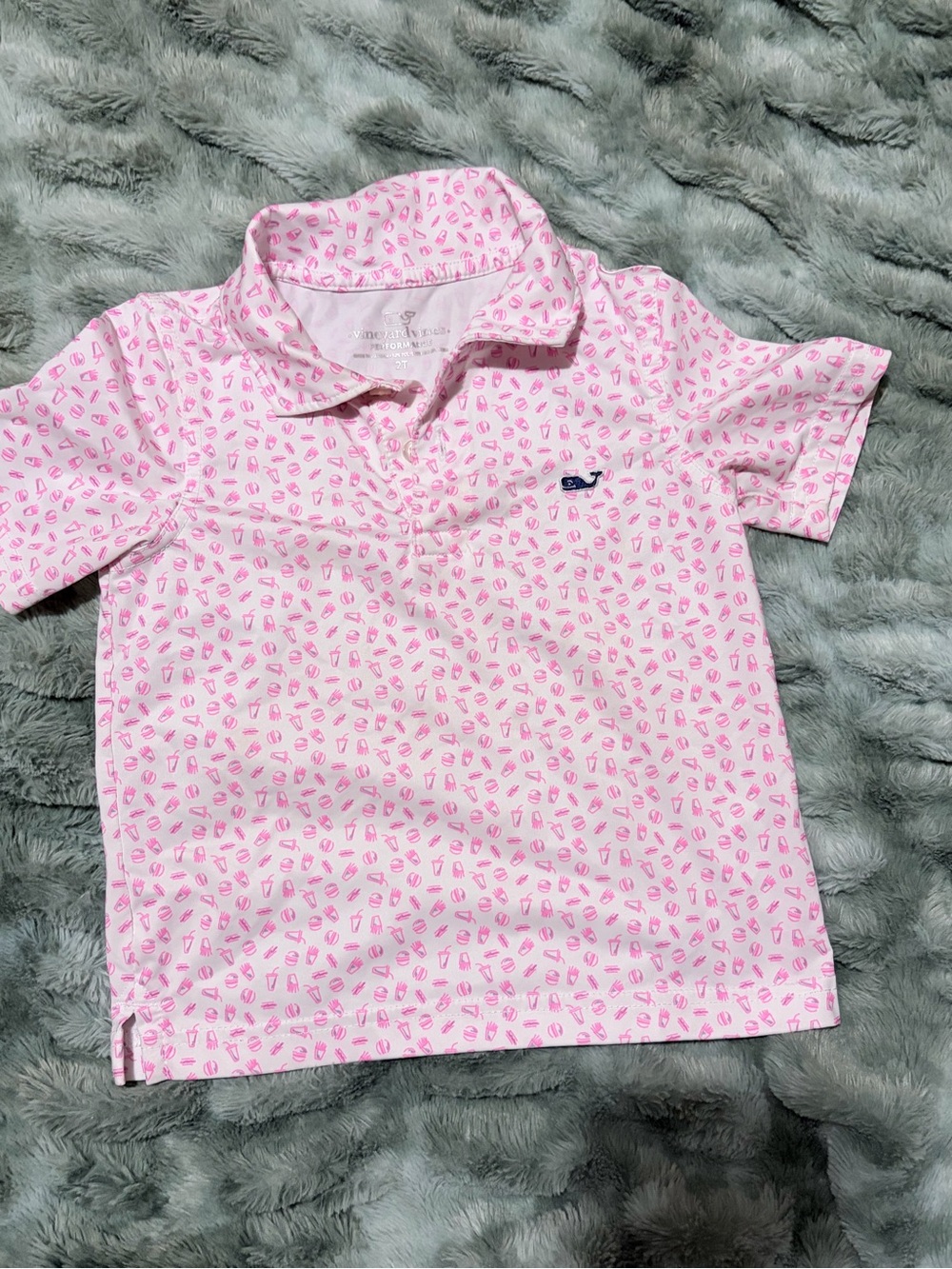 Vineyard Vines Pink Printed Kids Polo
